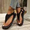Sandálias Novas de Solado Grosso para Mulheres 2026, Estilo Europeu e Americano, Sapatos de Praia Tecidos de Cor Sólida, Solado Macio Confortável para Uso ao Ar Livre