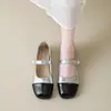 Zapatos Mary Jane de tacón grueso con correa única francesa, tacón grueso, estilo suave con faldas, zapatos pequeños de cuero, nueva moda 2026, estilo pequeño Chanel