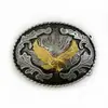 Fivela de Cinto de Cowboy Ocidental Padrão Grama Tang Cavalo Dourado Fivela de Cinto Estilo Étnico Fivela de Placa de Liga de Cavalo Lírio-aranha Oval