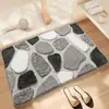 Tapetes Personalizados de Pedra para Uso Doméstico, Capachos Resistentes a Manchas para Porta de Entrada, Tapetes de Banheiro Absorventes de Água Antiderrapantes, Tapetes de Caxemira