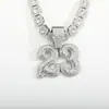 Hip Hop Europeo y Americano Aficionados al Baloncesto Digital 23 Colgante de Diamante Collar Cubano Joyería Unisex en stock Mayoreo