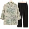 Roupas de verão para mulheres de meia-idade e idosas, roupas de verão para mães, roupas para senhoras, blusas, camisas, estação, camisas de manga três quartos, conjuntos para avós
