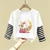Tops de Otoño para Niñas 2026 Nuevo Estilo Camiseta Básica para Niñas Algodón Puro Atuendo de Otoño Camiseta de Manga Larga Dulce y a la Moda para Niñas