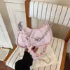 Bolso Plegable de Diseño de Nicho de Alto Valor, Modelo Nuevo 2026 Transfronterizo para Mujer, Bolso Cruzado de Hombro Versátil de Cadena de Perlas de Moda