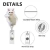 Serie de Paquetes de Expresiones Divertidas y Graciosas de Gato Acrílico Hebilla de Fácil Extracción Portatarjetas de Identificación de Doctor Enfermera Retráctil