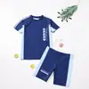Roupa de Banho Infantil para Meninos, Modelo Novo 26, Conjunto de Duas Peças para Meninos Maiores, Adolescentes e Alunos do Ensino Fundamental, Conjunto Completo de Shorts de Banho e Equipamento