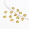 Cuentas Espaciadoras Grandes con Agujero, Incrustadas con Circonia, Chapadas en Oro de 18K, Encaje Chapado en Oro, Corona de Flores Doble Cara, Accesorios de Cuentas DIY C45
