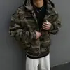 Sudadera con capucha Camuflaje Retro Americana Hombre 2026 Otoño Invierno Marca de Moda Holgada Casual Cardigan Chaqueta de Béisbol Ropa de Abrigo