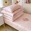 Conjunto de Cobertura de Cama de Algodão Puro Individual para Dormitório Estudantil Conjunto de Três Peças Acolchoado Antiderrapante Espesso Protetor de Colchão Específico para Quarto