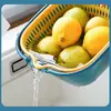 Cesta escurridora Juego de seis piezas Doble capa Hogar Cocina Sala de estar Multifuncional Tazón para frutas y verduras Cesta de dos capas para lavar verduras Lavabo