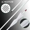 Em Estoque Atacado Diâmetro Interno 6,2 mm Eixos de Flecha Mistos de Carbono Branco Puro, Flechas de Carbono Puro com Pena Real para Arcos Tradicionais e Arcos de Caça
