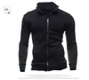Nuevo Sudadera con Capucha Deportiva para Hombre con Cuello Alto y Cremallera Chaqueta con Capucha y Cremallera para Hombre Cárdigan de Color Sólido para Hombre Manga Larga