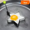 Conjunto de 4 anéis de ovo em aço inoxidável, moldes de ovo redondos, em formato de estrela e coração, ferramentas antiaderentes para fritar ovos, acessórios de cozinha para RV, moldes não elétricos para formar ovos para panquecas e omeletes, ferramentas de fritura de ovos para cozinha de restaurante, ferramentas de lancheira em formato de coração