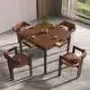 Mesa Especial para Jugar Guandan, Mesa de los Ocho Inmortales, Nueva Mesa Cuadrada de Pizarra de Madera Maciza Estilo Chino con Juego de Mesa y Sillas, Mesa Cuadrada para Uso Doméstico