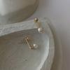 Aretes Colgantes Traseros de Perla Barroca Francesa para Mujer, Diseño Nicho de Lujo Ligero Ins, Aretes Elegantes de Alta Gama