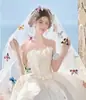 Novia Súper Hada Velos de Foto de Mariposa Estéreo Coloridos Accesorios de Foto Delgados y Transparentes para Exteriores Tocado Fotografía de Boda en el Bosque
