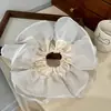 Estilo Francés de Malla de Doble Capa Plisada Oversize Anillo para el Pelo de Intestino Grueso Estilo de Alta Calidad Flor para la Cabeza Payon Cuerda para la Cabeza de Mujer Nuevo Estilo 2025