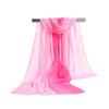 Lenço Longo de Seda Chiffon Cor Sólida Degradê Primavera e Verão Lenço Feminino Estilo Coreano Lenço Protetor Solar Lenço Versátil Lenço Pequeno