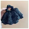 Falda de Malla con Encaje Dobladillo Scrunchie Temperamento Dulce Sentido de Alta Gama Coleta Goma para el Cabello Accesorios para el Cabello Mujer 2025 Primavera/Verano Nuevo Tocado
