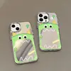 Funda de Teléfono Monstruo Boca Grande Color Verde Espejo Adecuada para iPhone 17 Pro Max, 16/15, Apple 13, Cobertura Total, Modelo Popular 14