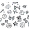 Metal Plata galvanizado UV cruz cinco puntas estrella amor DIY vintage punk estilo pulsera con cuentas accesorios de joyería