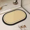 Tapete de piso de lama de diatomáceas, tapete de banheiro absorvente antiderrapante, tapete de entrada de banheiro doméstico, tapete de pé durável para entrada de vaso sanitário