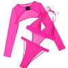 Blusa Multicolorida Amazon Manga Longa Maiô Slim de Uma Peça Transfronteiriço Sexy Hottie Praia Biquíni para Mulheres