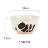 ShunxiangFlower Cat PartyLouça de Cerâmica para Uso Doméstico, Pratos Fofos Estilo Ins, Tigelas e Pratos de Gato de Desenho Animado de Alto Valor