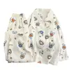 Conjunto de ropa de casa para niños, pijamas para niños y niñas, ropa de algodón con patrón de nubes para bebé con aire acondicionado, pijamas finos de verano