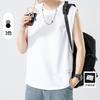 Kun Hai Peng Yun - Chaleco de verano de color liso para hombre, sin mangas, deportivo, camiseta de fitness, camisa holgada