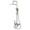 Juego de ducha de aluminio para baño doméstico, a prueba de óxido, con control dual para agua caliente y fría, diseño de teclas de piano y características de aumento de presión, disponible para venta al por mayor