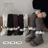 Meias para Meninas 2026 Primavera e Outono Novas de Algodão Infantil com Renda Meias Base Princesa Leggings para Bebê Menina