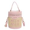 Bolso de Mujer Transfronterizo 2025 Nuevo Estilo Bandolera de Hombro Único Cilíndrico Tejido Estilo Occidental Monedero Bolso de la Fortuna Bolso para Teléfono Móvil