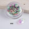 Nuevas lentejuelas para uñas transfronterizas ins embotelladas color láser AB Aurora hoja de mica brillo irregular joyería para uñas