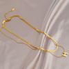 Collar con Colgante de Acero de Titanio Doble Capa Apilado Letra H No se Desvanece Cadena para Clavícula de Diseño de Nicho de Alta Gama Lujo Accesible para Mujer