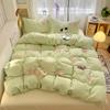 Popular Juego de Cama de Cuatro Piezas Bordado con Toalla de Algodón Lavado, Venta Directa del Fabricante, Venta al por Mayor, Compra en Grupo, Transmisión en Vivo, Dropshipping