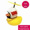 Patinho Amarelo Montado no Carro com Capacete, Espelho Retrovisor de Veículo Elétrico, Enfeite de Teto de Carro, Pato Turbo, Divertido