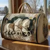 2026 Nova Série Animal Cavalo Transfronteiriça Bolsa de Viagem Acolchoada Portátil para Curta Distância Bolsa Multifuncional para Esportes Fitness