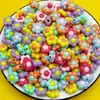Acrílico colorido bicolor Macaron perforado DIY cuentas de colores funda de teléfono pulsera cuentas sueltas accesorios