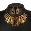 Exportação Europeia e Americana Novo Aliexpress Moda Retro Estampa de Leopardo Colar Liga de Metal Brincos Exagerados Conjunto de Colares Decoração para Mulheres