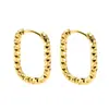 Brincos Quadrados Assimétricos Simples Padrão Novos Produtos Europeus e Americanos Brincos de Ouro 18K Femininos Brincos Elegantes de Aço Titânio