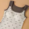 Colete Térmico com Patch de Penugem de Pato Branco Grafeno com Sutiã Integrado Não Precisa Usar Sutiã Outono e Inverno Alças Largas Gola Quadrada Roupa Íntima