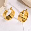 Joyería Huan Mu acero de titanio cuerpo desnudo simple aretes de aro de cintura pequeña anillo moda aretes para ir al trabajo verano chicas