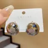 Brincos com Padrão Esférico para Mulheres 2024 Novo Estilo Popular Brincos Leve Luxo Alto Padrão Nicho Exquisitos Elegantes e Estilosos