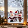 Adesivos de Natal para janela de pelúcia BRUP com Papai Noel, um boneco de neve e uma rena - um conjunto de três. BR-UV5796C