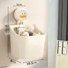 Cesta de Armazenamento de Cozinha Montada na Parede com Ventosa, Porta-Objetos com Rosto de Pato Fofo, Caixa de Armazenamento para Temperos e Alho Sem Furos, Armazenamento Criativo