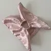 Scrunchie Azul de Cetim com Bolinhas Estilo Coreano para Mulheres, Lenço Quadrado de Moda de Alta Qualidade para Prender Coques