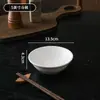 Tigela Luohan Cerâmica Branca Espessa Tigela de Arroz Tigela para Refeição de Restaurante Tigela de Sopa Tigela Grande para Macarrão Tigela de Porcelana Branca Louça para Hotel Comercial