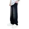 Pantalones casuales de moda para hombre, nuevos de otoño, lavados, degradados, pantalones rectos deportivos holgados de imitación de mezclilla, a la moda