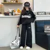 Conjunto de Sudadera para Niñas 2026 Moda Otoño Casual Pantalones de Pierna Ancha Pantalones Cargo Deportivos para Niños Conjunto de Dos Piezas